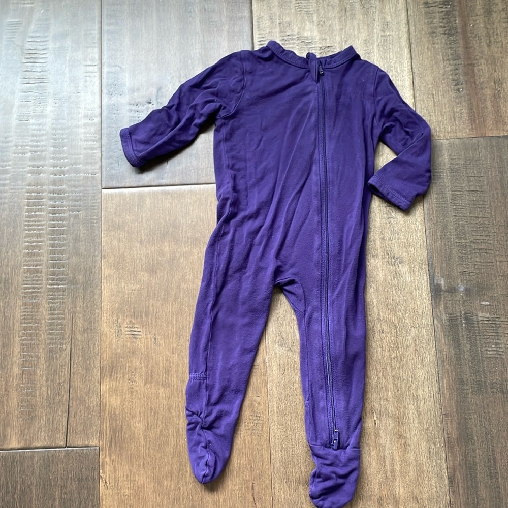 Purple Kyte zipper footie